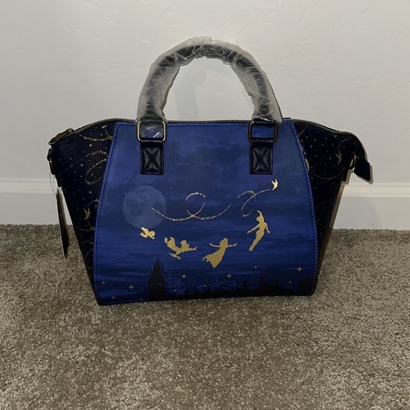 Loungefly Disney Peter Pan Night Sky Satchel Bag Crossbody Purse NWT - Picture 2 of 2